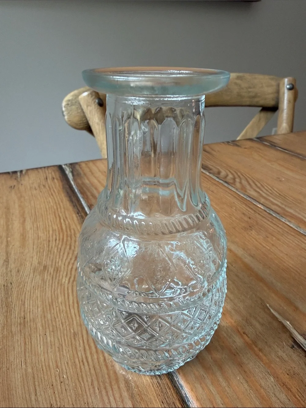 Clear Textured Glass Vase Bud vase boho